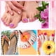 thumbnail image 5 of Uñas postizas cuadradas para pies, uñas postizas cortas, estilo playa, para mujeres y niñas, con taladro decorativo., 5 of 6