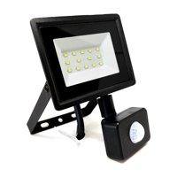 Teimporta - Foco Proyector Led Reflector Con Sensor 20W Ip65 Luz Blanca Negro Blanco Frío