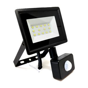 Teimporta - Foco Proyector Led Reflector Con Sensor 20W Ip65 Luz Blanca Negro Blanco Frío
