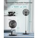 thumbnail image 5 of Ventilador de pedestal, plegable, de pie, 12 pulgadas, con mando a distancia, color negro, 5 of 7