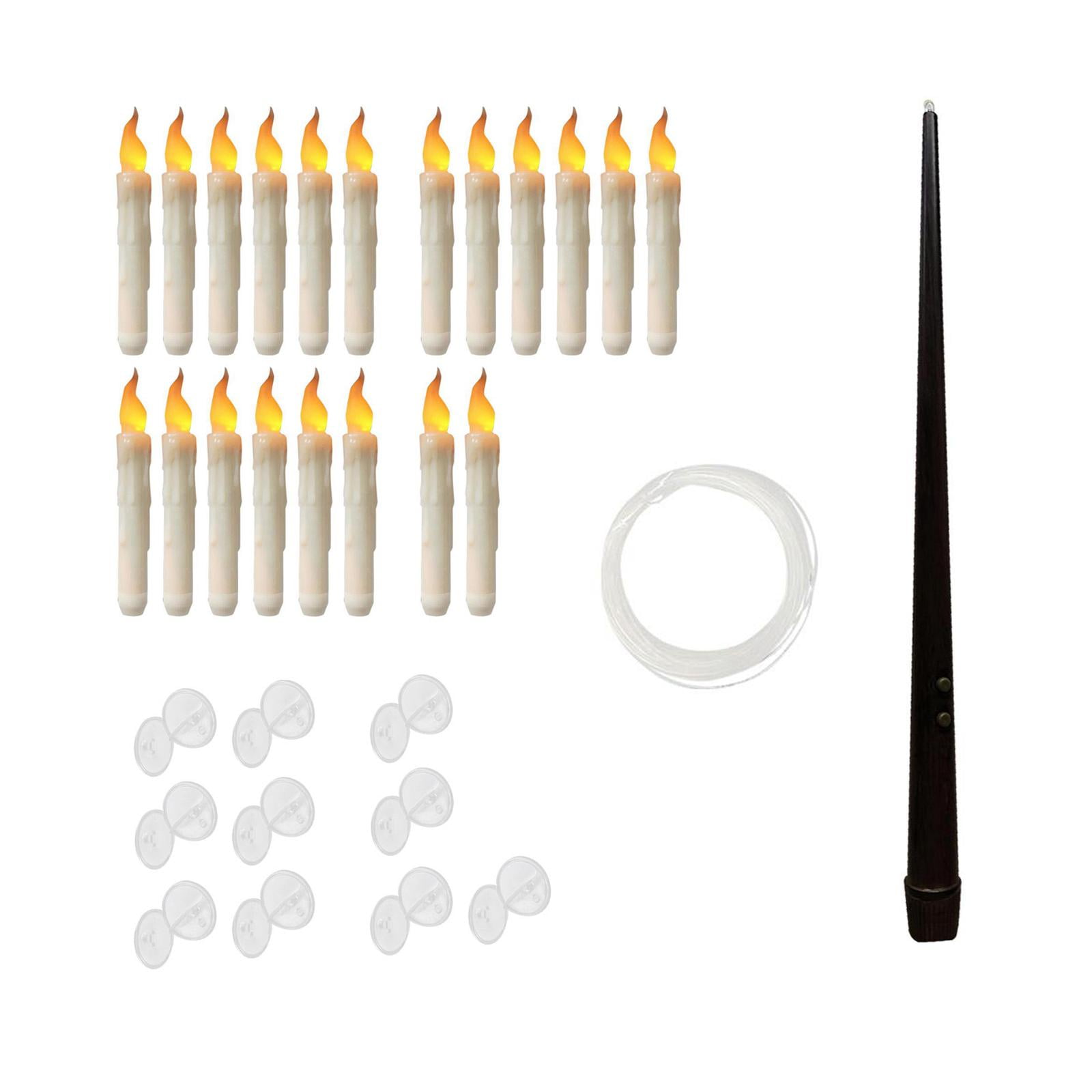 Bothyi - Velas Flotantes De 20 Piezas, Velas Cónicas Led Sin Llama Para Decoración De Mesa Y Chimenea, Color Blanco Cálido