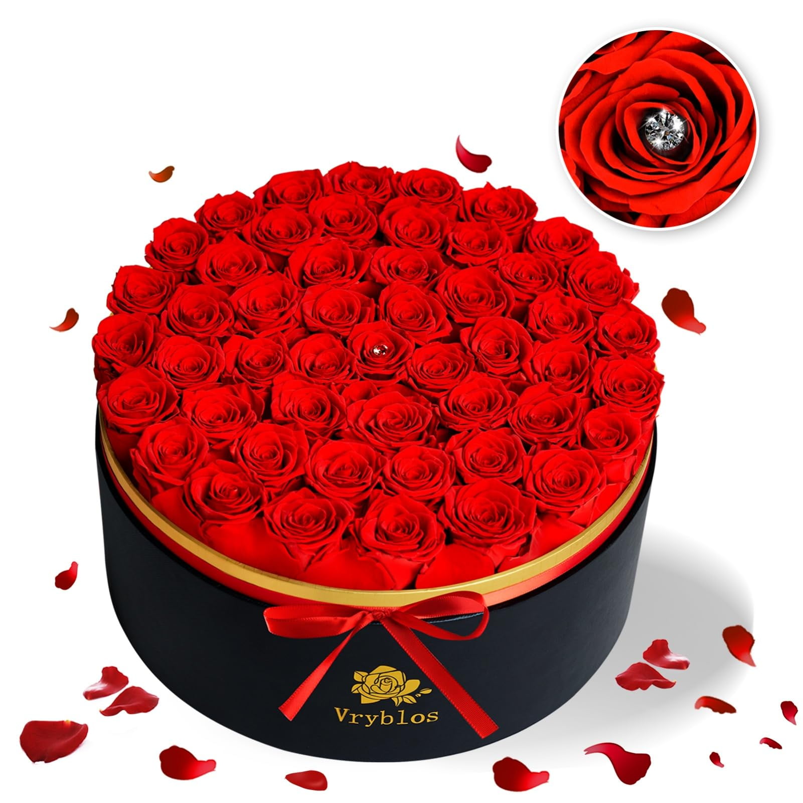 Flores Preservadas Vryblos 50 Forever Red Roses En Caja