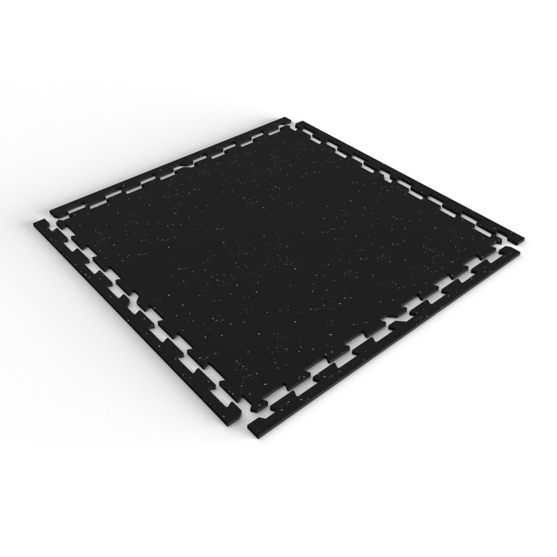 Hwm - Piso De Caucho Interlock 100x100cm X 10mm (unidad) Incluye Bordes