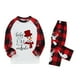 thumbnail image 1 of Pijamas navideños para la familia, conjuntos de pijamas a juego, top con estampado navideño y pantalones a cuadros, conjunto de pijama, ropa de dormir de manga larga, 1 of 5
