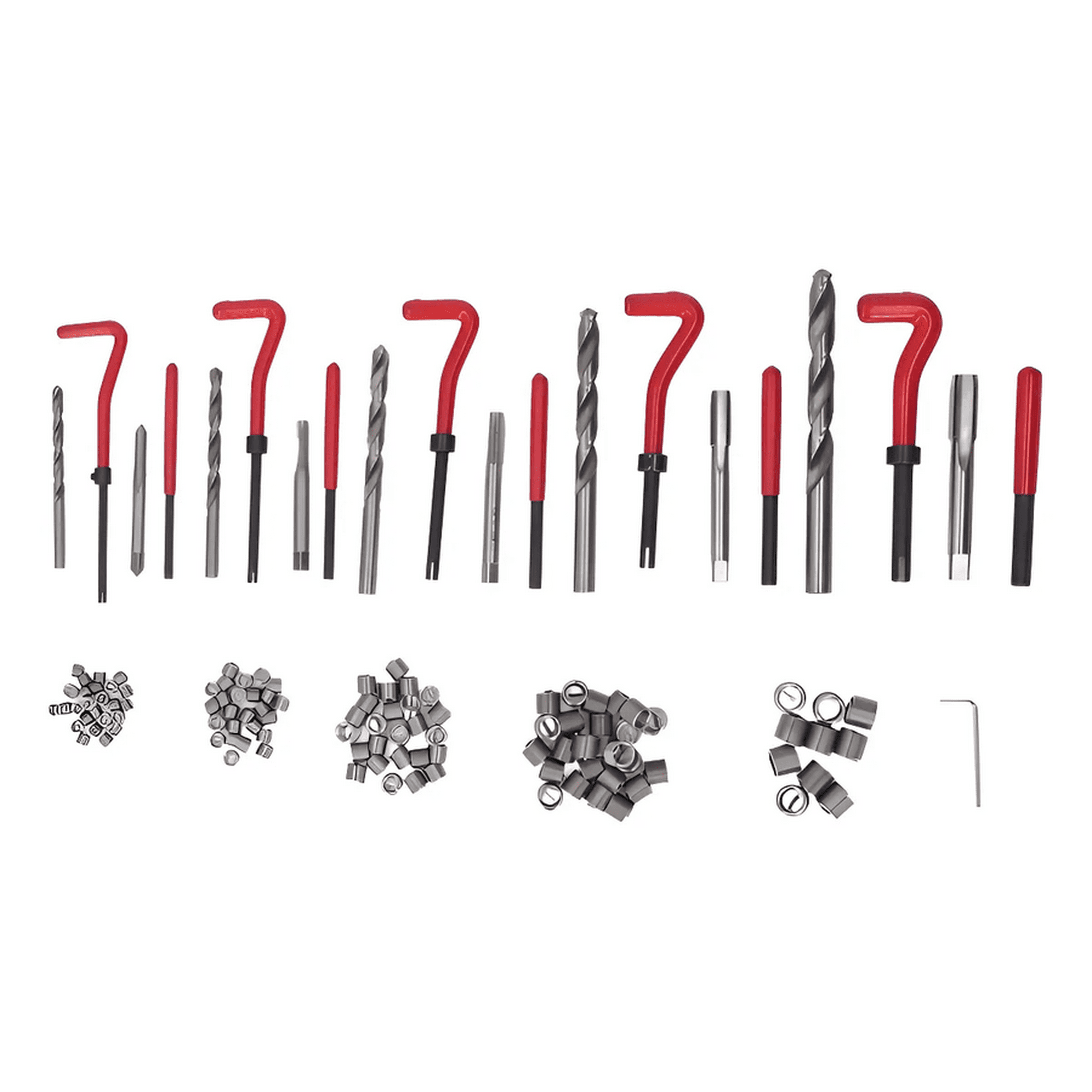 Genérico - Kit Reparación Roscas Dañadas Insertos Helicoidales Maleta Rojo