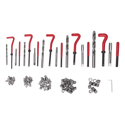 Genérico - Kit Reparación Roscas Dañadas Insertos Helicoidales Maleta Rojo