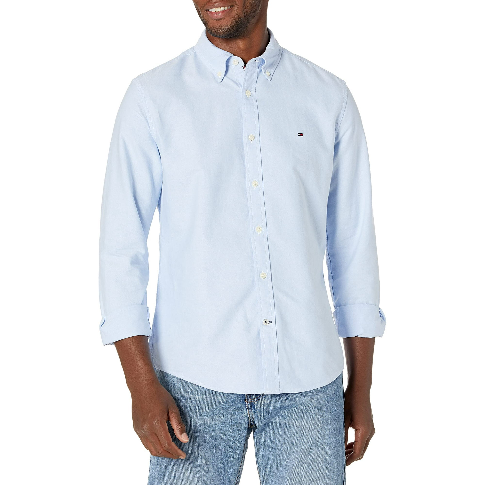 Camisa Tommy Hilfiger Oxford Custom Fit Collection Azul