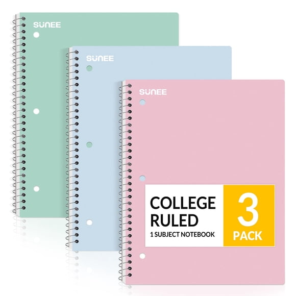 Cuadernos SUNEE 3 unidades, 1 materia, rayado college, 20 x 27 cm
