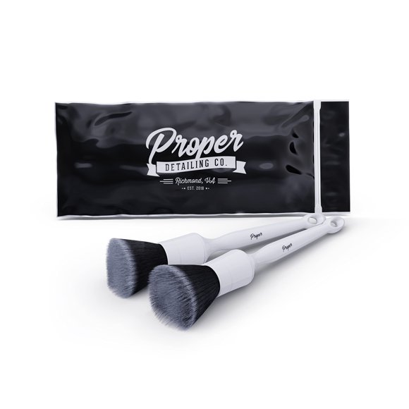 Cepillos para interiores de coches Proper Detailing Co., paquete de 2, ultrasuaves