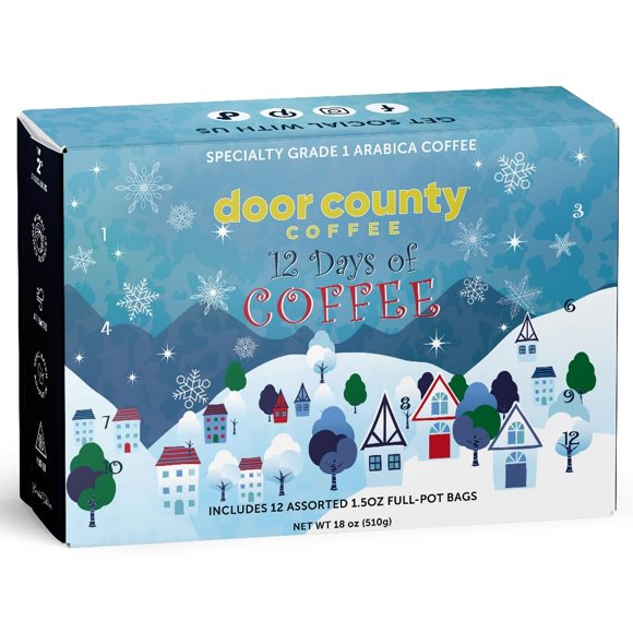 Calendario de adviento para café Door County 2024, Navidad, 12 días