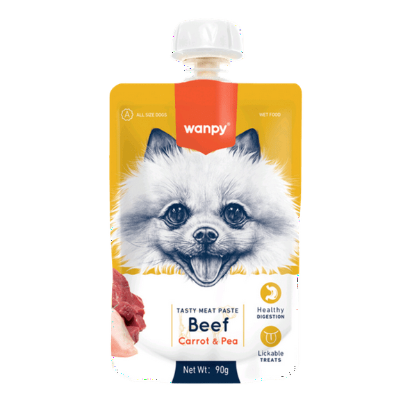 Wanpy Tasty Meat Paste Dog Beef, Carrot y Pea 90 gr