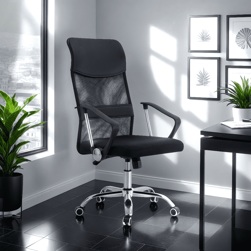 Arthome - Silla De Oficina Ejecutiva Londres Ergonomica Color Negro Bm-526