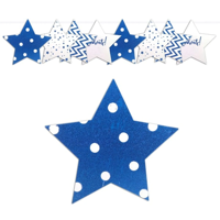 Genérico - Guirnalda Estrella Glitter Azul X1 Uni