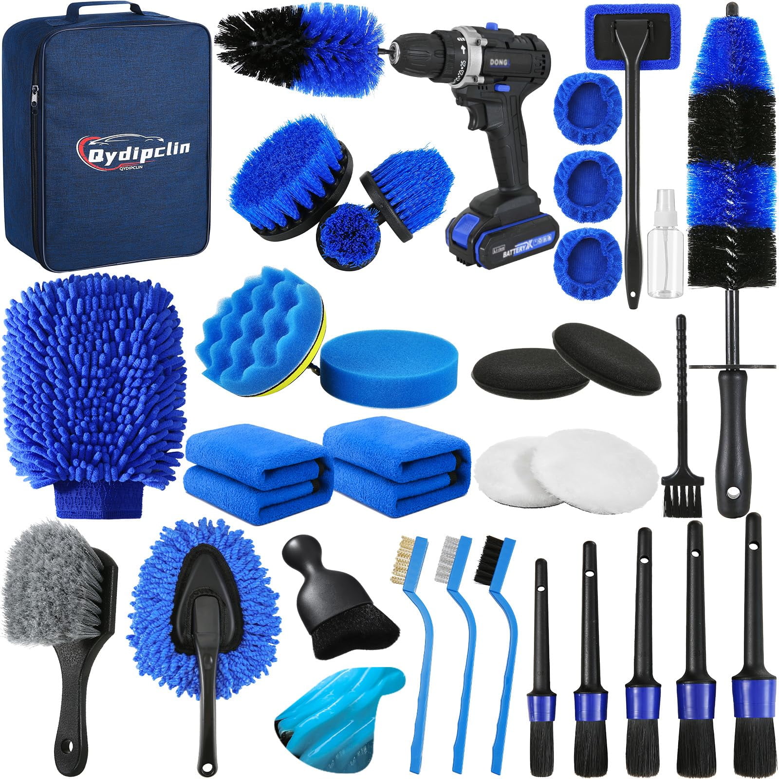 Kit De Decoración De Automóviles Qydipclin, 34 Piezas, Para Interior Y Exterior, Azul