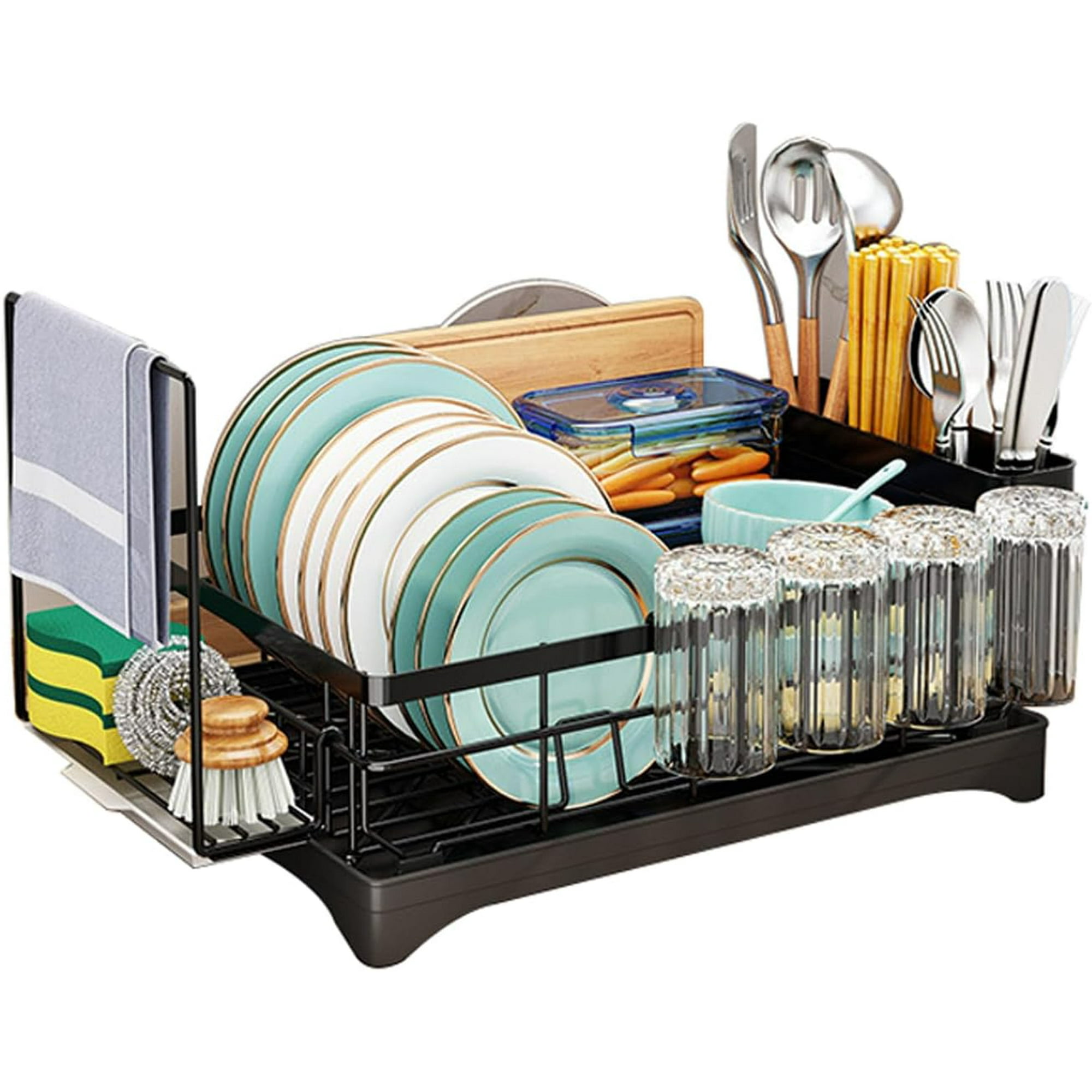 Wakeshome - Escurridor De Platos Y Utensilios Drenaje Automatico Gran Capacidad