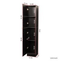 M&Ms - Freestanding Cabinet With Inadjustable Shelves And Two Doors For Kitchen, Dining Room,Black
