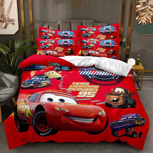 Lightning McQueen Bedding Sets Cartoon Cars Duvet Cover Boy children Bedclothes Bed Linen Gift Cars Theme Quilt Cover Bed Sheets