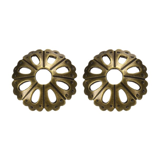 Uxcell 2pack Placa Trasera de Tirador de Gabinete, 0.98 Pulgadas Forma Porosa Arandela Radial Placas Traseras Decoración Clásica de Muebles Junta para Hardware de Puertas de Cajones de Gabinete