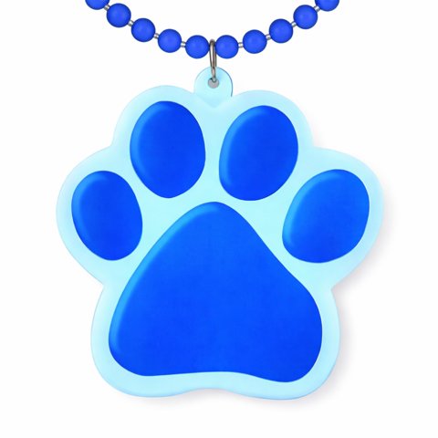 Blinkee - Collar Colgante Con Estampado De Pata Azul Iluminado Con Luz Led