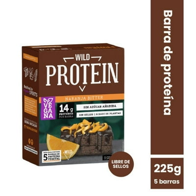 Barra Proteína Sabor Naranja Bitter Vegana 225 G Wild Protein