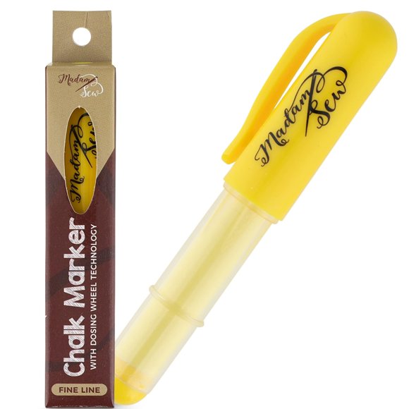 Marcador de Tiza para Tela Madam Sew Recargable Amarillo