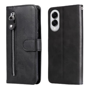 Gangxun - Funda Con Cremallera Para Samsung Galaxy S25 Edge, Carcasa Cartera De Cuero Pu Con Soporte Y Tarjetero