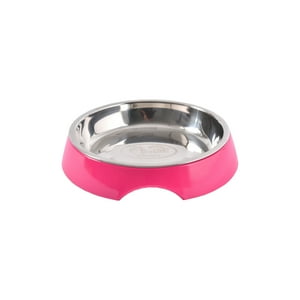 Mascan - Plato Melamina Sólido Redondo Fucsia Talla M Perro