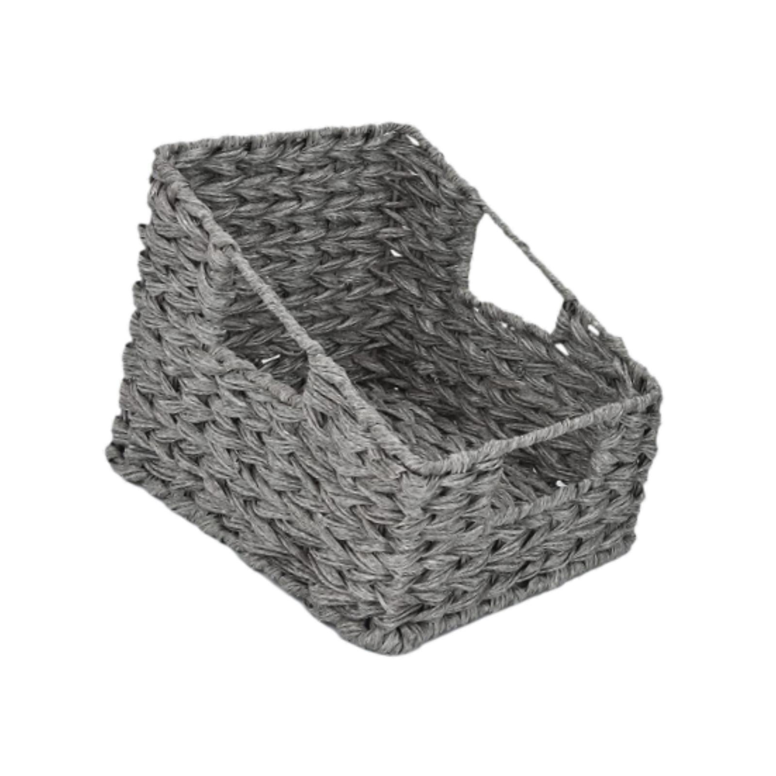 Bothyi - Cesta De Almacenamiento Decorativa Para El Hogar, Cesta Tejida Para Estantes De Tocador, Dormitorio, Color Gris