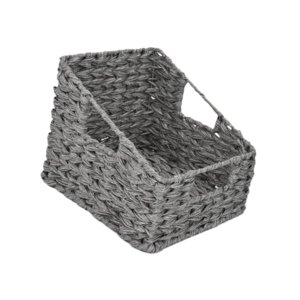 Bothyi - Cesta De Almacenamiento Decorativa Para El Hogar, Cesta Tejida Para Estantes De Tocador, Dormitorio, Color Gris