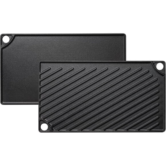 EWFEN Plancha reversible para grill de hierro fundido precurado, 16,7 x 9,5 pulgadas