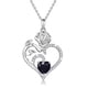 thumbnail image 1 of Collar HESHPAWS 925 Sterling Silver Birthstone Rose Flower Heart Pendant 18+2", 1 of 6