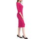 thumbnail image 4 of INSPIRE CHIC Vestido de Tubo para Mujer Cuello Barco Mangas 3/4 Dobladillo con Abertura Vestidos Midi para el Trabajo Fucsia 3XL, 4 of 6