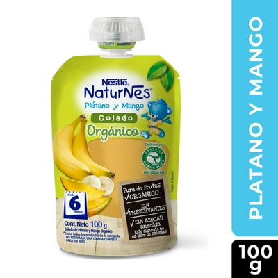 Compota Orgánica Plátano Mango 100 G Nestlé Naturnes