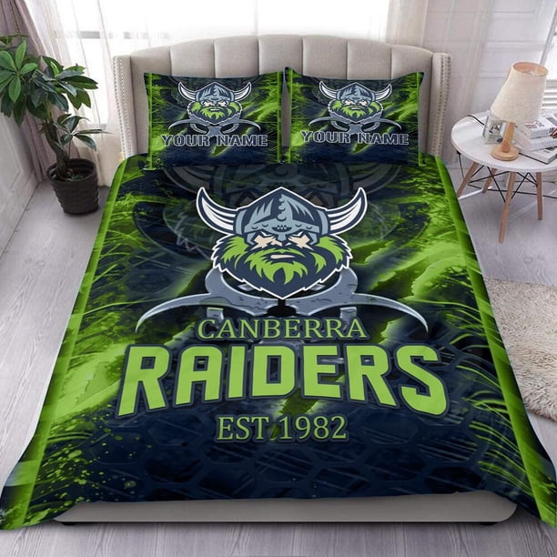 Canberra Raiders NRL Bedding Set Duvet Cover Kid Men Gift Double Queen3-Piece Bedding Set