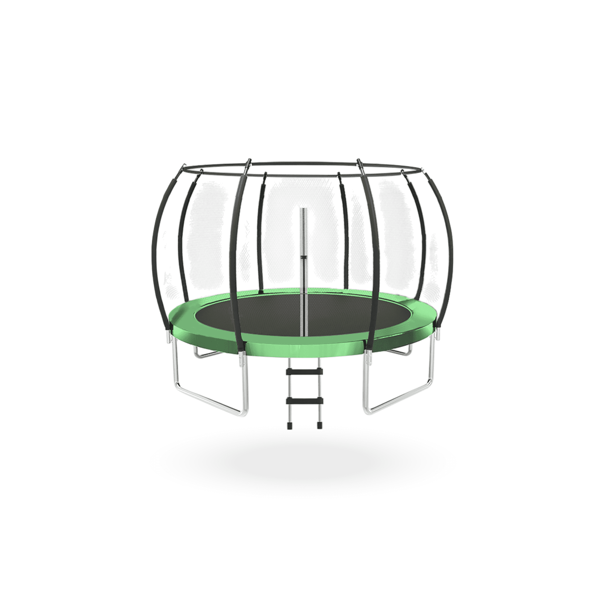 Pwrfitness - Cama Elastica Con Malla Y Escalera 2.44 Mt 8 Ft Verde