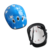 Genérico - Casco Bicicleta Rodilleras Infantil Niños Anticaída Azul