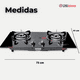 thumbnail image 3 of Cocina Encimera a Gas Licuado 2 platos Vidrio Templado Cocinilla Negro, 3 of 7