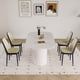 thumbnail image 3 of 63 "medieval modern cream style MDF dining table and PU dining chair set 4. Assemble Desktop and black metal leg dining chair set, suitable for home&kitchen, 3 of 3