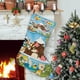 thumbnail image 1 of Constructores de Bugs Bunny Tema: Calcetines de Navidad, fino lino blanco para colgar en escaleras y chimenea, decoración navideña para el hogar, regalo de Navidad. 45cm × 32cm, 1 of 5