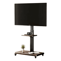 Genérico - Soporte Pedestal Tv Con Ruedas Y Bandeja De Almacenamiento Negro