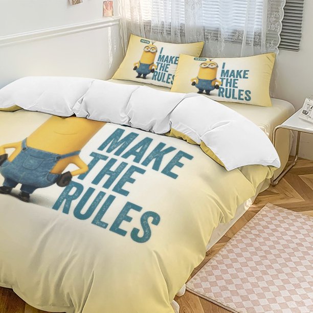 Kenvin Minions Comforter Set Soft 3 Pcs Twin Bedding Sets Thicken for All Season