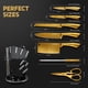 thumbnail image 2 of Juego de cuchillos LA ONIRIQUE LUX LIVING con recubrimiento de titanio, color dorado, 8 piezas, 2 of 8