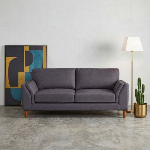 Latam Home - Sofa Milan 3C Con Resortes Pocket Lino Gris Oscuro