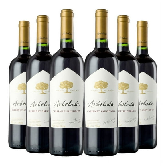 6 Vinos Arboleda Cabernet Sauvignon, 750 ml, 12%