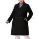 thumbnail image 1 of Abrigos largos de mujer talla grande Agnes Orinda con solapa con muescas, doble botonadura, abrigo de invierno con bolsillos 2X negro, 1 of 6