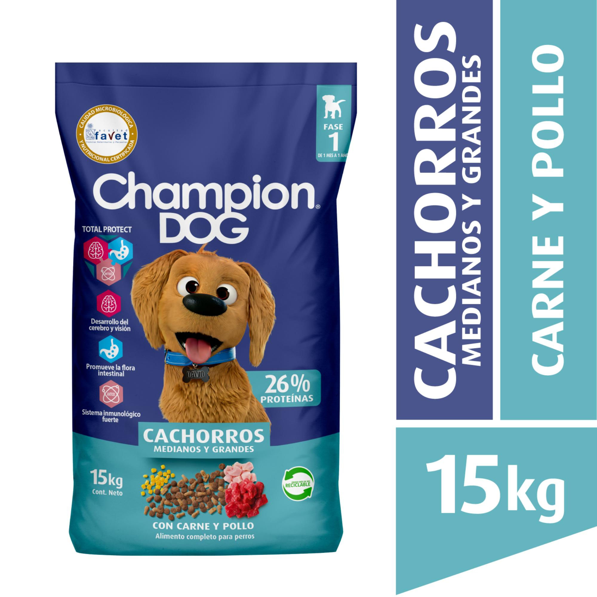 Alimento Seco Cachorro Raza Mediana/grande Carne Bolsa 15 Kg Champion Dog