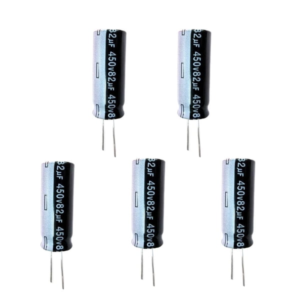 Kit 5 Condensatori Elettrolitici 82uF 450V &ndash; Radiali 18x30mm &ndash; Per Elettronica