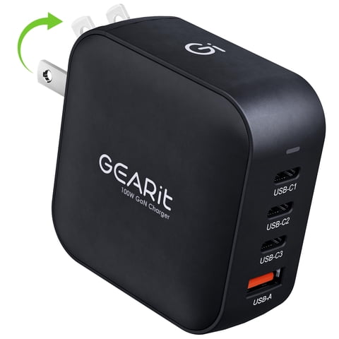 Cargador Gearit 100W 4 Puertos Gan Usb-C Pd 3.0 Pps