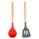 thumbnail image 1 of Juego de 2 utensilios de cocina de silicona y madera de bambú - Juego de utensilios de silicona - Utensilios de silicona para cocinar, 1 of 5