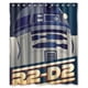 thumbnail image 1 of Cortina de ducha con diseño de robot R2D2 de Star Wars, con ganchos, tamaño 60 x 72 pulgadas, 1 of 3